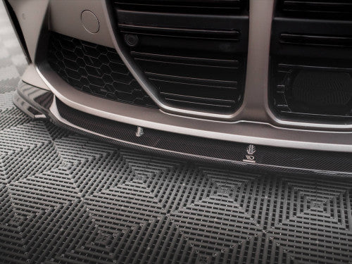 Maxton Design Carbon Fibre Front Bumper Lip Spoiler/Splitter V2 for BMW M3/M4 G8X (G80 G81 G82) – Front Chin Spoiler Valance Air Dam – Fits 2021+ M3 Saloon, M3 Touring, M4 Coupe – Aero Lip Kit