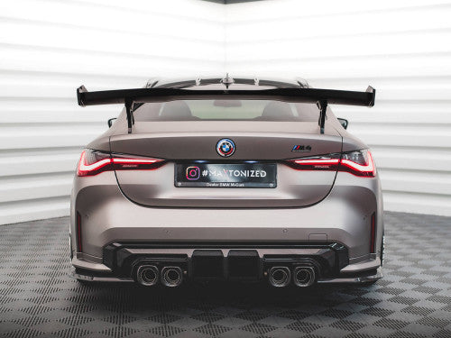 Maxton Design Carbon Fibre/Carbon Fiber Rear Diffuser Valance & Rear Bumper Insert for BMW M3 G80 Saloon (2021+) & M4 G82 Coupe (G8X) - Gloss Carbon Undertray, Rear Apron, Quad Exhaust Surround, OEM-Fit Performance Aero