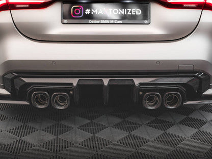 Maxton Design Carbon Fibre/Carbon Fiber Rear Diffuser Valance & Rear Bumper Insert for BMW M3 G80 Saloon (2021+) & M4 G82 Coupe (G8X) - Gloss Carbon Undertray, Rear Apron, Quad Exhaust Surround, OEM-Fit Performance Aero