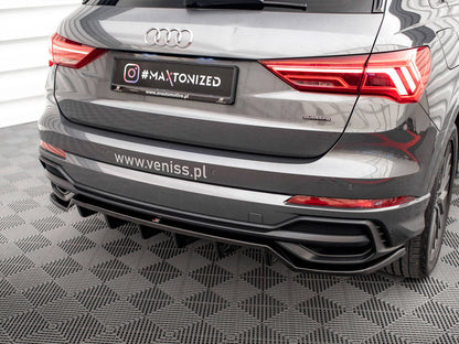Maxton Design - CENTRAL REAR SPLITTER (VERTICAL BARS) AUDI Q3 S-LINE F3
