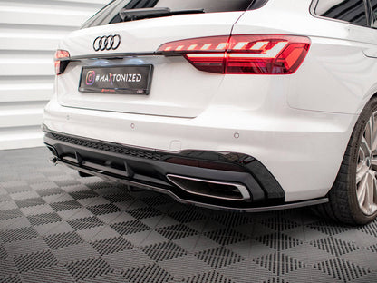 Maxton Design - CENTRAL REAR SPLITTER (VERTICAL BARS) AUDI A4 S-LINE B9 FACELIFT