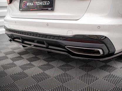 Maxton Design - CENTRAL REAR SPLITTER (VERTICAL BARS) AUDI A4 S-LINE B9 FACELIFT