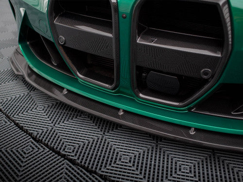 Maxton Design Carbon Fibre Front Bumper Lip Spoiler/Splitter V2 for BMW M3/M4 G8X (G80 G81 G82) – Front Chin Spoiler Valance Air Dam – Fits 2021+ M3 Saloon, M3 Touring, M4 Coupe – Aero Lip Kit