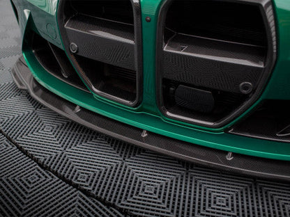 Maxton Design Carbon Fibre Front Bumper Lip Spoiler/Splitter V2 for BMW M3/M4 G8X (G80 G81 G82) – Front Chin Spoiler Valance Air Dam – Fits 2021+ M3 Saloon, M3 Touring, M4 Coupe – Aero Lip Kit