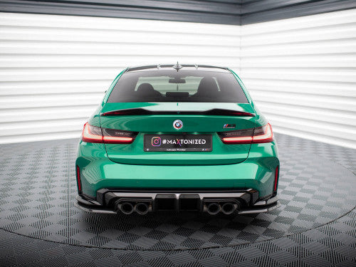 Maxton Design Carbon Fibre/Carbon Fiber Rear Diffuser Valance & Rear Bumper Insert for BMW M3 G80 Saloon (2021+) & M4 G82 Coupe (G8X) - Gloss Carbon Undertray, Rear Apron, Quad Exhaust Surround, OEM-Fit Performance Aero