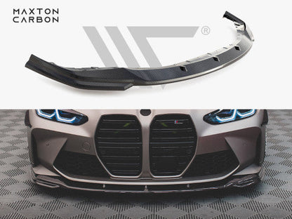 Maxton Design Carbon Fibre Front Bumper Lip Spoiler/Splitter V2 for BMW M3/M4 G8X (G80 G81 G82) – Front Chin Spoiler Valance Air Dam – Fits 2021+ M3 Saloon, M3 Touring, M4 Coupe – Aero Lip Kit