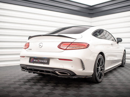 Maxton Design - SPOILER EXTENSION CAP MERCEDES C-CLASS W205 COUPE AMG-LINE (2015-2018)