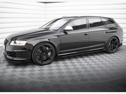 Maxton Design - STREET PRO SIDE SKIRTS DIFFUSERS + FLAPS AUDI RS6 AVANT C6