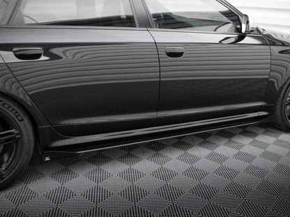 Maxton Design - STREET PRO SIDE SKIRTS DIFFUSERS + FLAPS AUDI RS6 AVANT C6