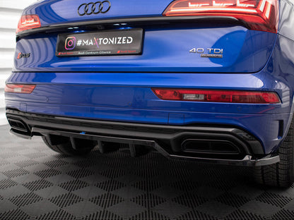 Maxton Design - CENTRAL REAR SPLITTER (VERTICAL BARS) AUDI Q5 S-LINE SUV MK2 FACELIFT