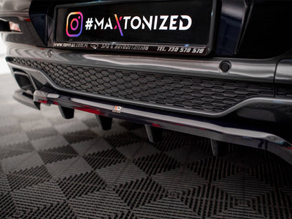 Maxton Design - CENTRAL REAR SPLITTER (VERTICAL BARS) V.2 BMW X4 M-PACK G02