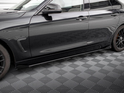 Maxton Design - STREET PRO SIDE SKIRTS DIFFUSERS + FLAPS BMW 4 GRAN COUPE F36