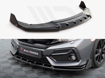 Maxton Design - FRONT SPLITTER V.1 + FLAPS HONDA CIVIC SPORT MK 10