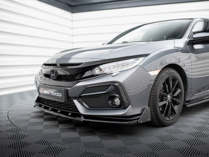 Maxton Design - FRONT SPLITTER V.1 + FLAPS HONDA CIVIC SPORT MK 10