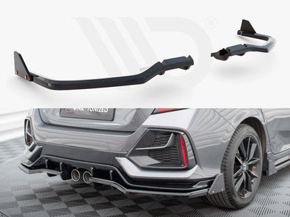 Maxton Design - Rear Splitter V.1 (Vertical Bars) + Flaps Honda Civic Sport Mk10 Facelift