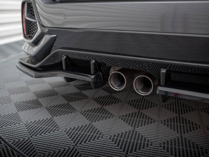 Maxton Design - Rear Splitter V.1 (Vertical Bars) + Flaps Honda Civic Sport Mk10 Facelift