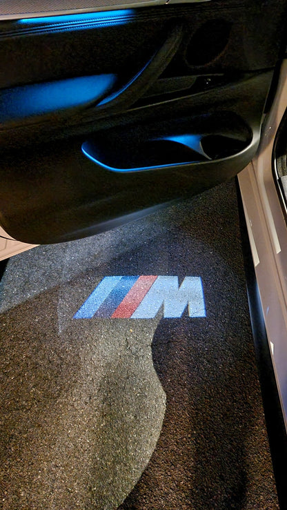 Genuine BMW OEM LED Door Logo Projector Lights – Puddle/Ghost Shadow Courtesy Welcome Light Kit – Roundel, M, xDrive Slides – Pair – 63312468386 – Fits 1 2 3 4 5 6 8 Series, X1 X2 X3 X4 X5 X6 X7, Z4
