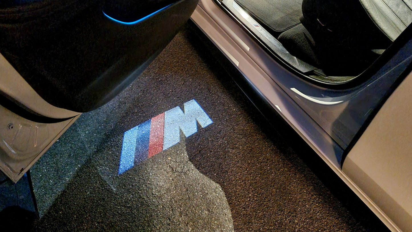 Genuine BMW OEM LED Door Logo Projector Lights – Puddle/Ghost Shadow Courtesy Welcome Light Kit – Roundel, M, xDrive Slides – Pair – 63312468386 – Fits 1 2 3 4 5 6 8 Series, X1 X2 X3 X4 X5 X6 X7, Z4
