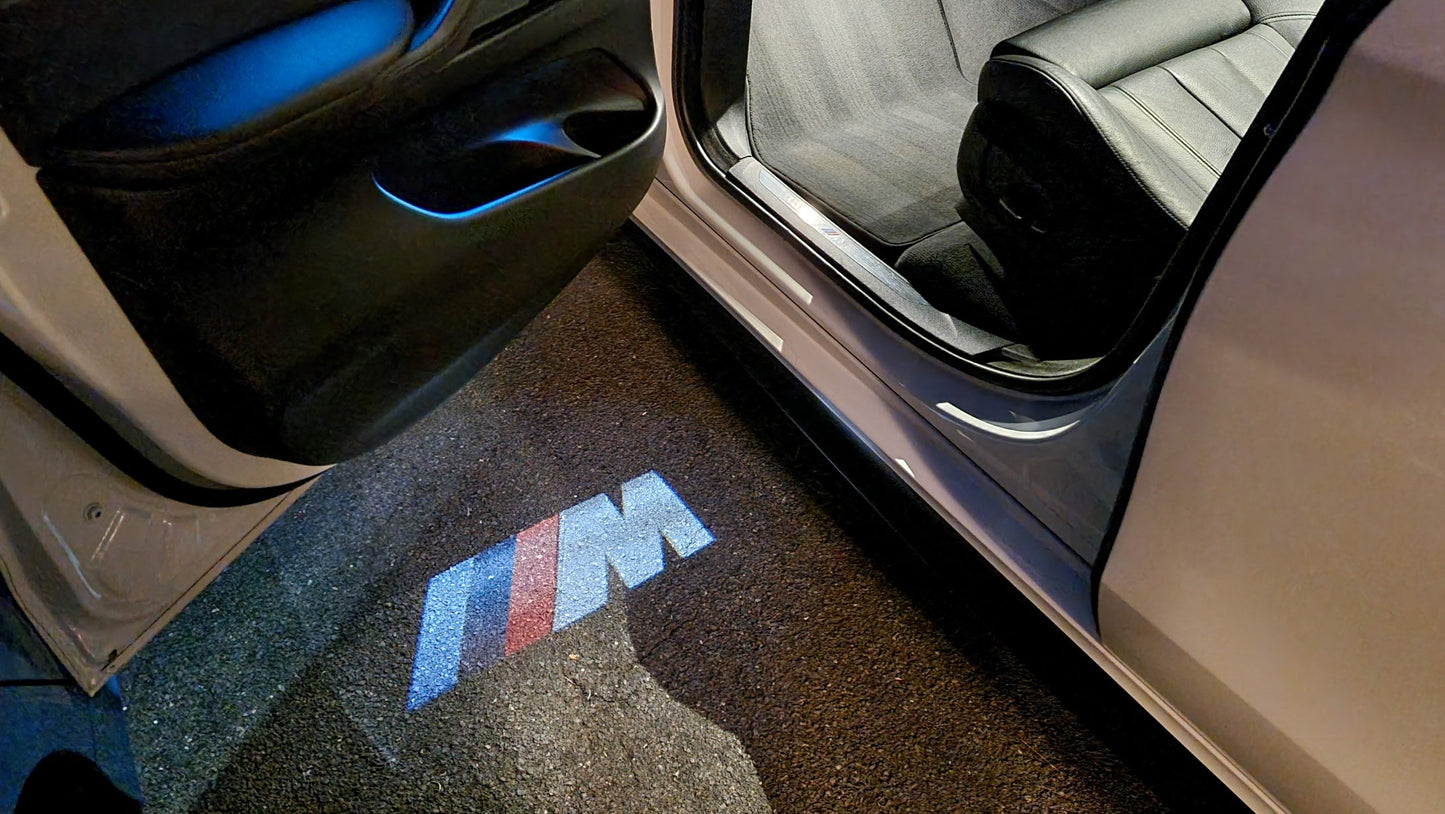 Genuine BMW OEM LED Door Logo Projector Lights – Puddle/Ghost Shadow Courtesy Welcome Light Kit – Roundel, M, xDrive Slides – Pair – 63312468386 – Fits 1 2 3 4 5 6 8 Series, X1 X2 X3 X4 X5 X6 X7, Z4