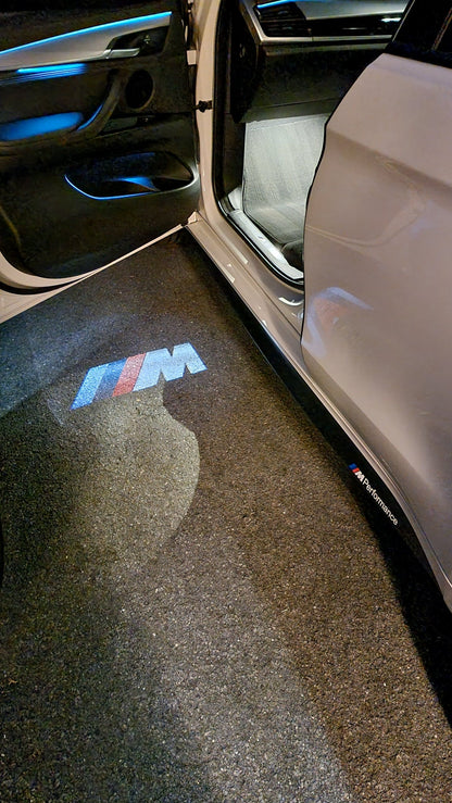 Genuine BMW OEM LED Door Logo Projector Lights – Puddle/Ghost Shadow Courtesy Welcome Light Kit – Roundel, M, xDrive Slides – Pair – 63312468386 – Fits 1 2 3 4 5 6 8 Series, X1 X2 X3 X4 X5 X6 X7, Z4