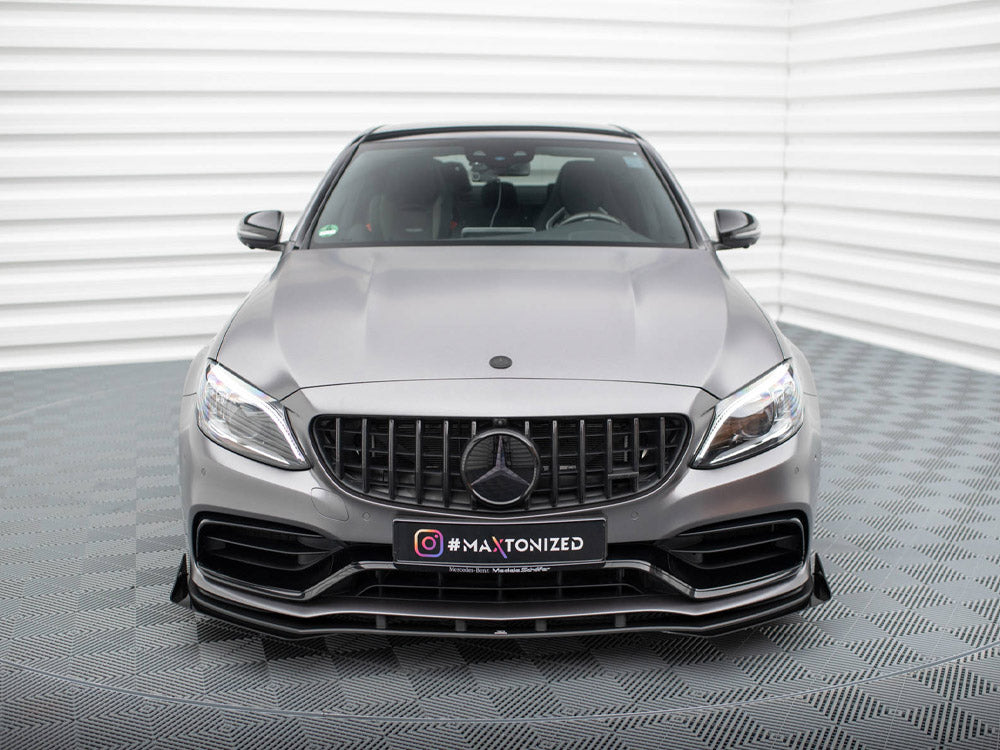 Maxton Design - STREET PRO FRONT SPLITTER + FLAPS MERCEDES-AMG C63 SEDAN / ESTATE W205 FACELIFT
