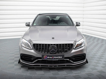 Maxton Design - STREET PRO FRONT SPLITTER + FLAPS MERCEDES-AMG C63 SEDAN / ESTATE W205 FACELIFT