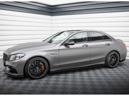 Maxton Design - STREET PRO SIDE SKIRTS DIFFUSERS MERCEDES-AMG C63 SEDAN / ESTATE W205 FACELIFT