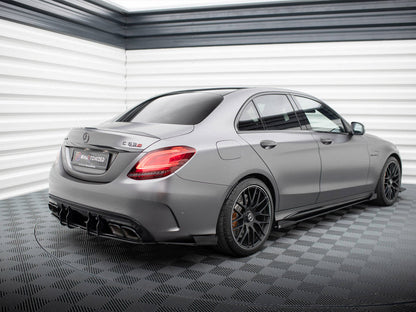 Maxton Design - STREET PRO REAR SIDE SPLITTERS + FLAPS MERCEDES-AMG C63 SEDAN / ESTATE W205 FACELIFT