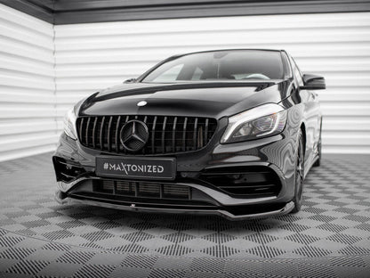 Maxton Design - FRONT SPLITTER V.1 MERCEDES-BENZ A AMG-LINE W176 FACELIFT