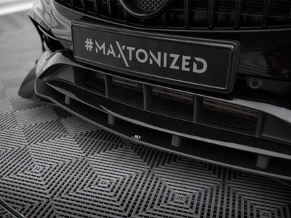 Maxton Design - STREET PRO FRONT SPLITTER + FLAPS MERCEDES-BENZ A AMG-LINE W176 FACELIFT
