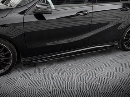 Maxton Design - STREET PRO SIDE SKIRTS DIFFUSERS + FLAPS MERCEDES-BENZ A AMG-LINE W176 FACELIFT