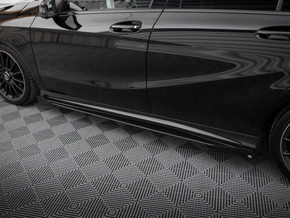 Maxton Design - STREET PRO SIDE SKIRTS DIFFUSERS + FLAPS MERCEDES-BENZ A AMG-LINE W176 FACELIFT