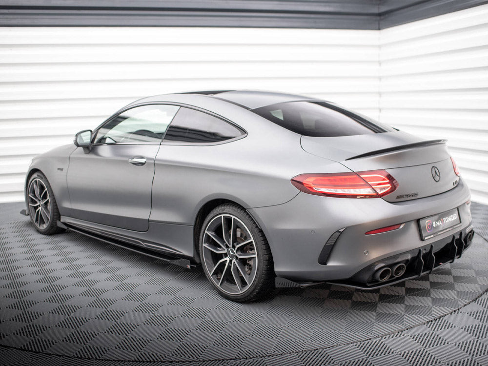 Maxton Design - STREET PRO REAR SIDE SPLITTERS + FLAPS MERCEDES-AMG C43 COUPE C205 FACELIFT