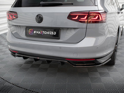 Maxton Design - CENTRAL REAR SPLITTER (VERTICAL BARS) VOLKSWAGEN PASSAT R-LINE B8 FACELIFT