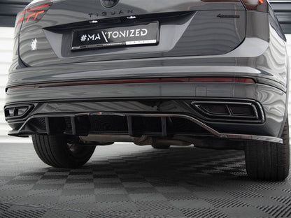 Maxton Design - Central Rear Splitter (Vertical Bars) Volkswagen Tiguan R-Line Mk2 Facelift