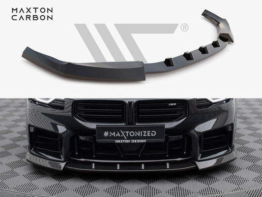 Maxton Design Carbon Division Carbon Fibre Front Lip Splitter V2 for BMW M2 G87 (2023-2025) | Front Spoiler/Chin Spoiler | Gloss 2x2 Twill PrePreg Performance Bumper Lip