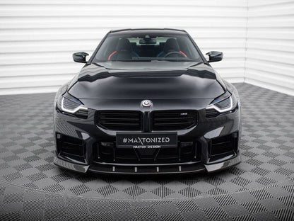 Maxton Design Carbon Division Carbon Fibre Front Lip Splitter V2 for BMW M2 G87 (2023-2025) | Front Spoiler/Chin Spoiler | Gloss 2x2 Twill PrePreg Performance Bumper Lip