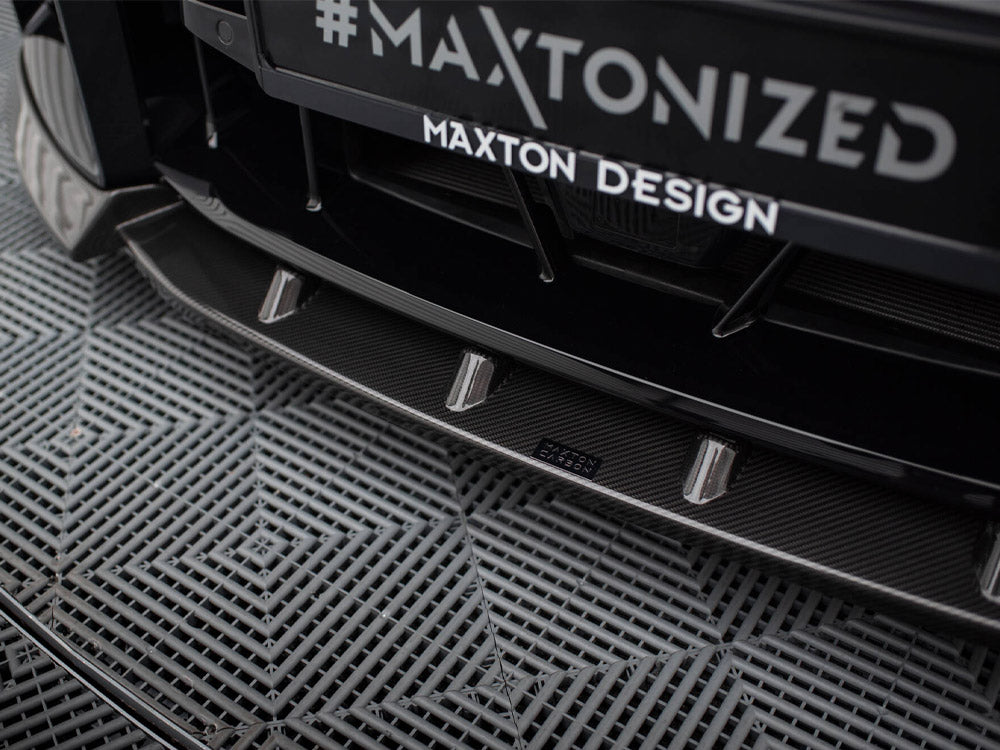 Maxton Design Carbon Division Carbon Fibre Front Lip Splitter V2 for BMW M2 G87 (2023-2025) | Front Spoiler/Chin Spoiler | Gloss 2x2 Twill PrePreg Performance Bumper Lip