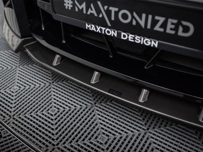 Maxton Design Carbon Division Carbon Fibre Front Lip Splitter V2 for BMW M2 G87 (2023-2025) | Front Spoiler/Chin Spoiler | Gloss 2x2 Twill PrePreg Performance Bumper Lip