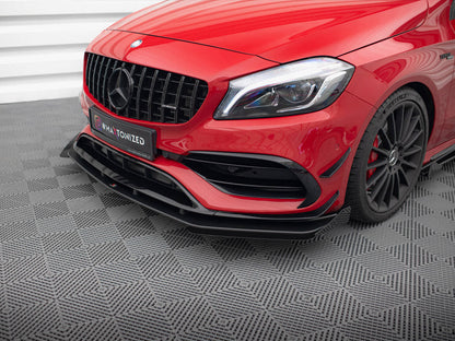 Maxton Design - STREET PRO FRONT SPLITTER + FLAPS MERCEDES-BENZ A 45 AMG AERO W176 FACELIFT