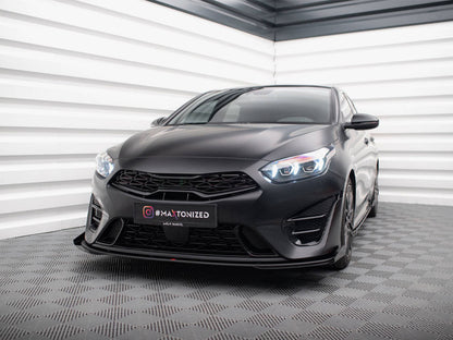 Maxton Design - Street PRO Front Splitter + Flaps Kia Proceed GT Mk3 Facelift / Ceed GT / GT - Line Mk1 Facelift