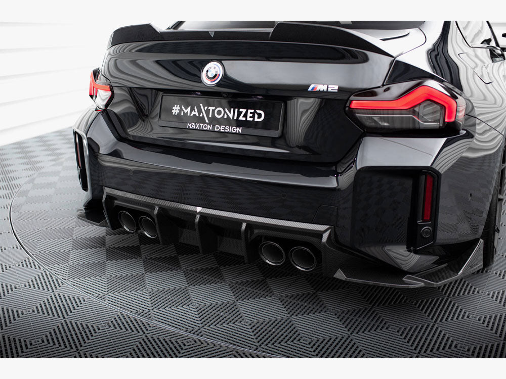 Maxton Design Carbon Fibre/Fiber Rear Diffuser Valance for BMW M2 G87 2023+ | Carbon Division Pre-Preg 2x2 Twill Rear Bumper Insert Undertray Aero Body Kit Upgrade