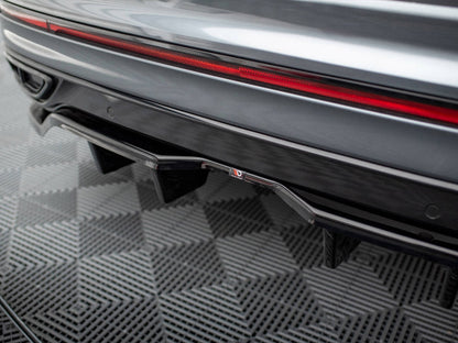 Maxton Design - Central Rear Splitter (Vertical Bars) Volkswagen Tiguan Allspace R-Line Mk2 Facelift