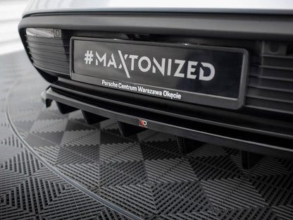 Maxton Design - CENTRAL REAR SPLITTER (VERTICAL BARS) PORSCHE TAYCAN / TAYCAN 4 / TAYCAN 4S / TAYCAN GTS MK1