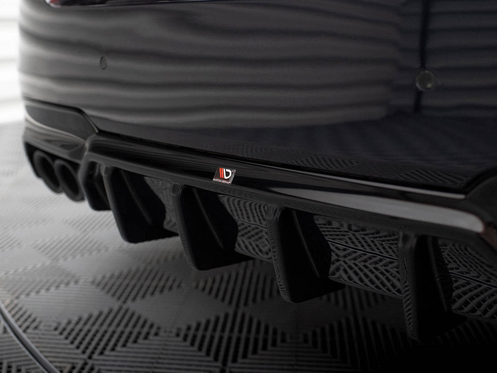 Maxton Design - REAR VALANCE V.2 BMW 5 M-PACK F10 (VERSION WITH DOUBLE EXHAUST ON ONE SIDE)