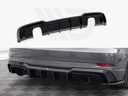Maxton Design - REAR VALANCE AUDI A3 S-LINE SPORTBACK 8V FACELIFT (VERSION WITH SINGLE EXHAUSTS ON BOTH SIDES)