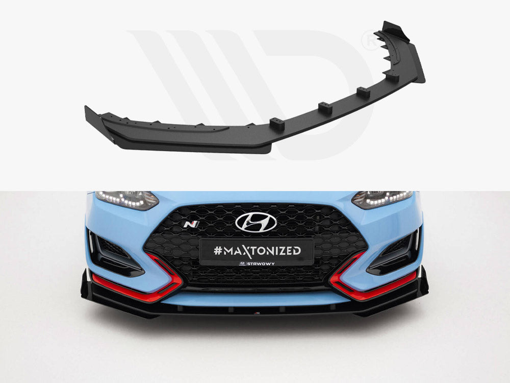 Maxton Design - Street PRO Front Splitter + Flaps Hyundai Veloster N Mk2
