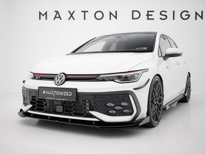 Maxton Design - Street PRO Front Splitter + Flaps Volkswagen Golf GTI / GTE / R-Line Mk8 Facelift