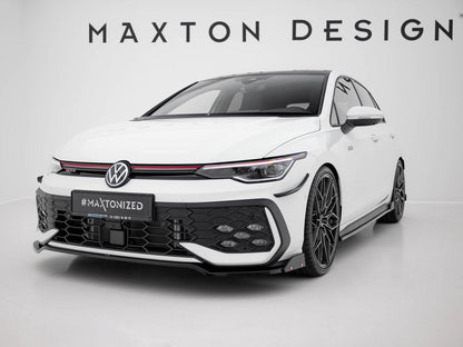 Maxton Design - Front Splitter V.3 + Flaps Volkswagen Golf GTI / GTE / R-Line Mk8 Facelift