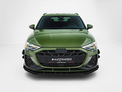 Maxton Design - Street PRO Front Splitter V.1 + Flaps Audi S3 Sportback / A3 S-line Sportback 8Y Facelift